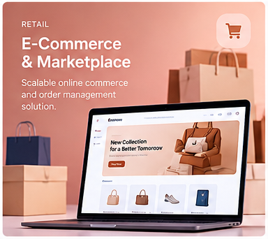 Illustrative E-Commerce & Marketplace dashboard preview