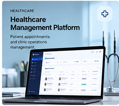 Illustrative Healthcare Management Platform dashboard preview