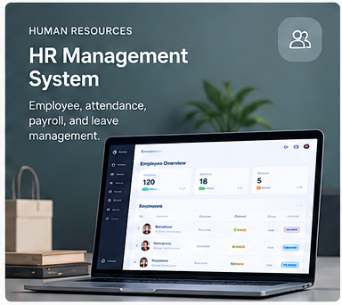 Illustrative HR Management System dashboard preview